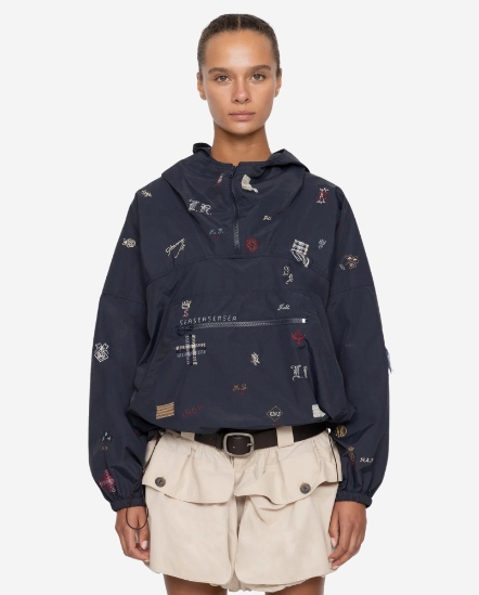 Claira可調節抽繩刺繡風衣