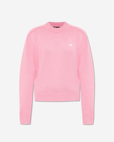 小方塊臉針織衣/粉紅