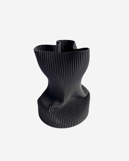 Folding Vase-3D曲線花瓶M/21*15/黑色