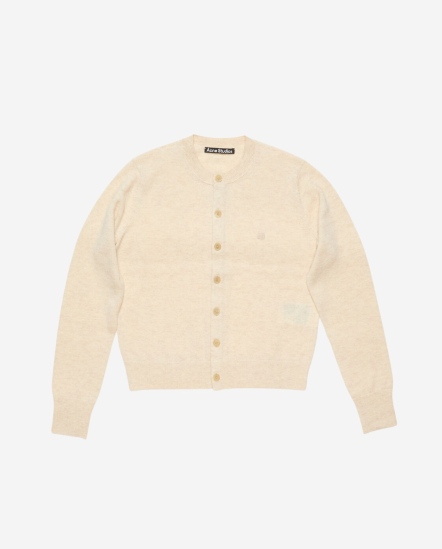 小方塊臉圓領針織外套