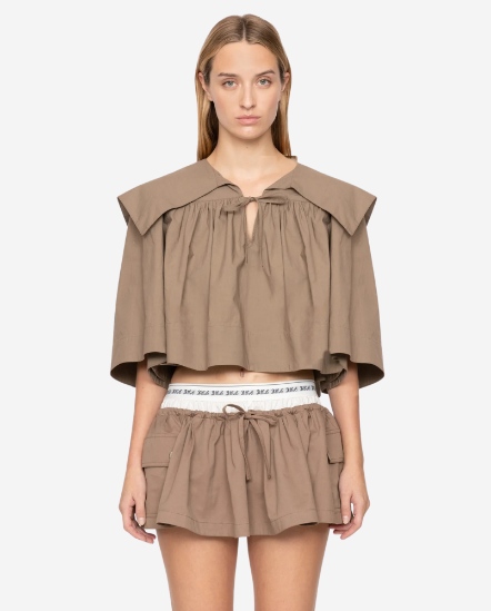 大領蓬鬆短版衣