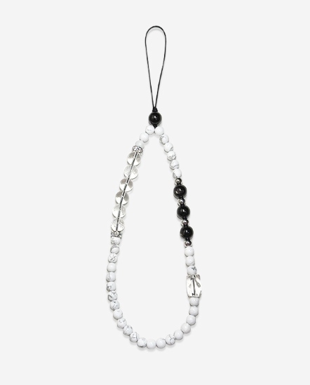 雲川 白松x白水晶x金運 手機鍊