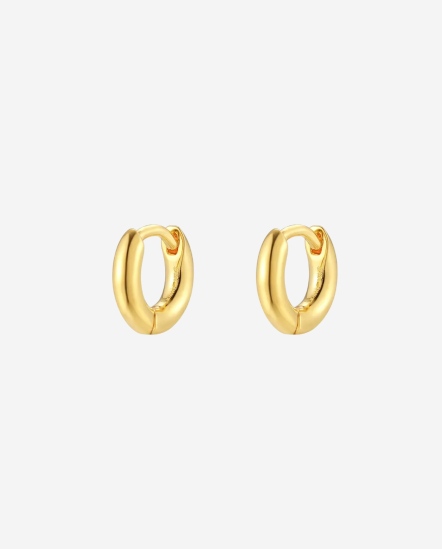 Circle Hoop M-粗金屬小圈耳環/K金