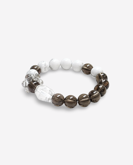 靜謐茶境 茶晶x白松石 水晶手串 10mm