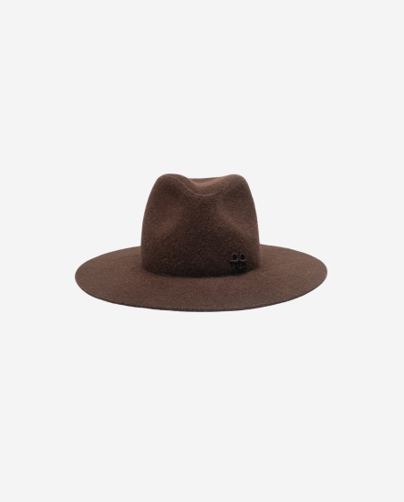 RB捲字凹陷頂毛料紳士帽/棕色