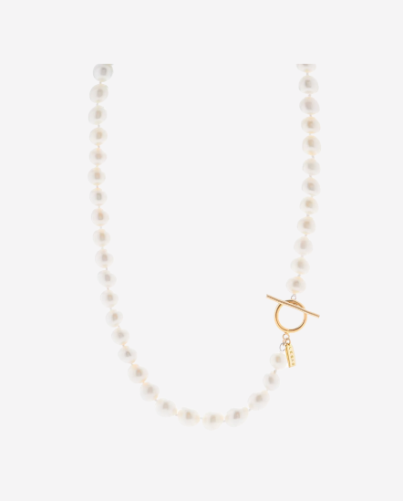 Classic Pearl NN金T釦珍珠項鍊