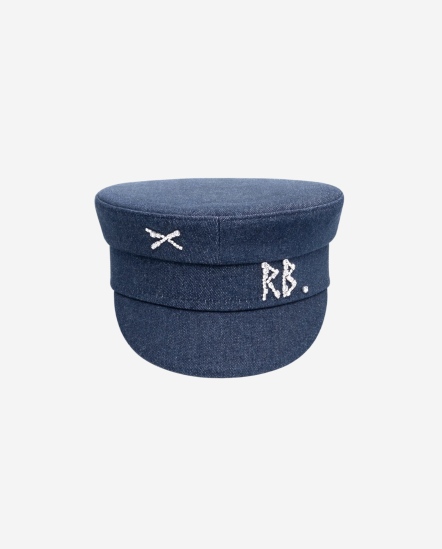 RB水鑽字牛仔布軍帽