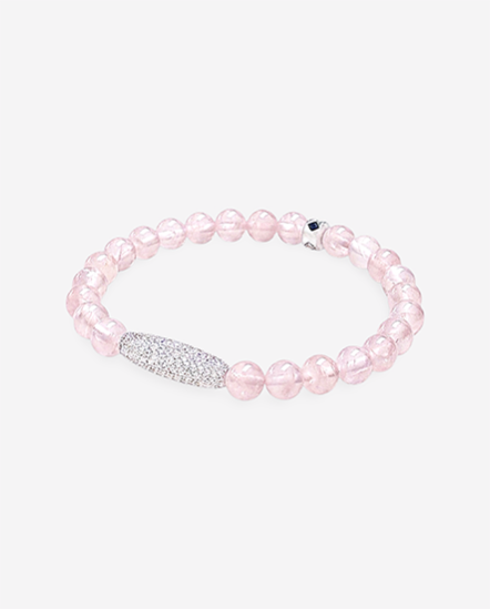 CHA x HANSHSU 粉晶長常鑽 單圈手串