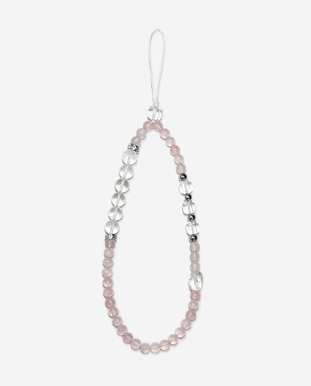 柔守 粉水晶x白水晶 手機鍊