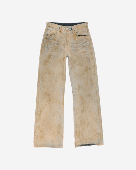 做舊褪色牛仔長褲