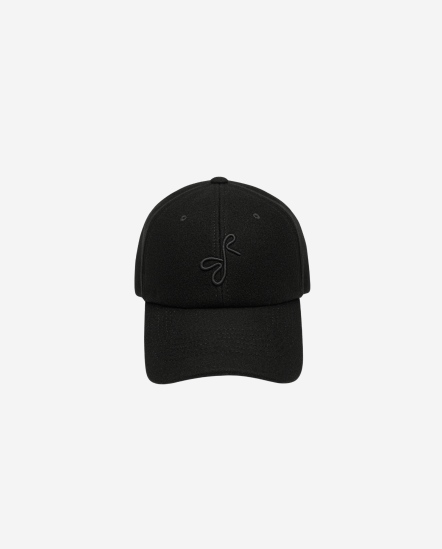 RB粗字毛料棒球帽/黑色