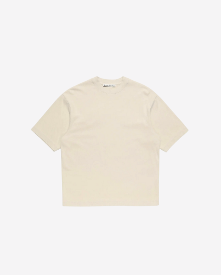 水洗色柔軟短袖T/米色