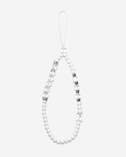 留白 硨磲x白水晶 手機鍊