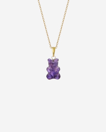 Whisper-紫水晶小熊項鍊