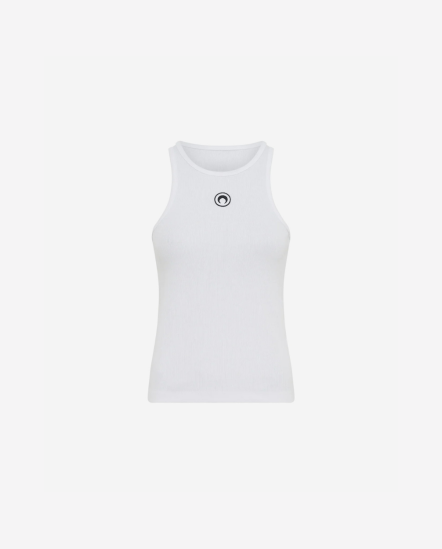 刺繡月亮坦克背心/白色