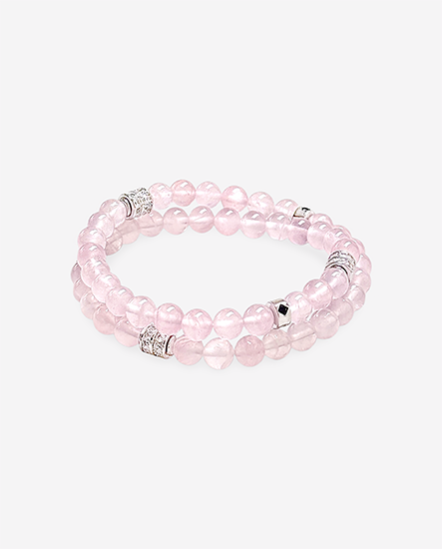 CHA x HANSHSU 粉晶鑽翻 雙圈手串