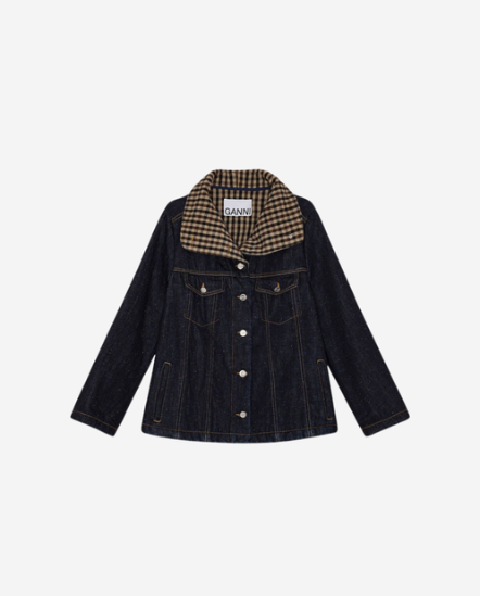 內裏格紋牛仔外套