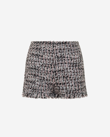 混粉色線呢鬚料短褲