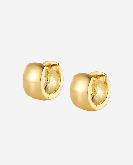 Golden Hoop-寬版金面耳環