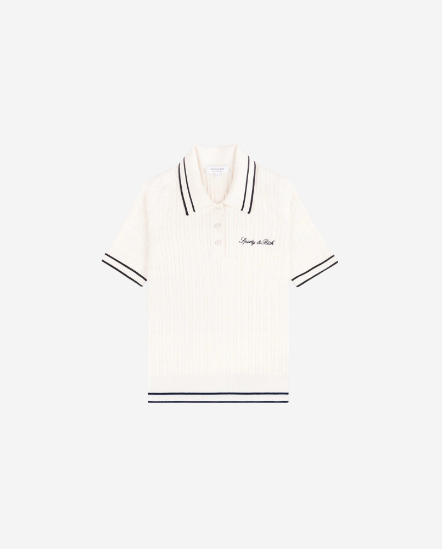 Signature Logo-簽名Logo螺紋Polo衫/米白