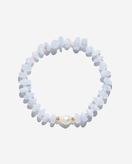 Blue Lace Agate P藍色蕾絲瑪瑙手鍊