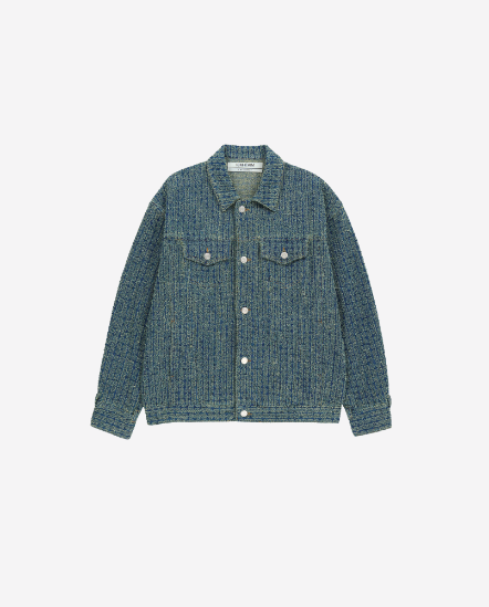 混色毛呢牛仔外套