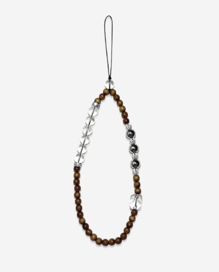 木息 金絲楠木x白水晶 手機鍊