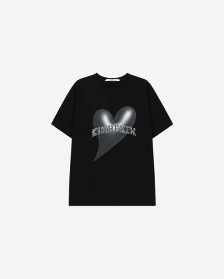 愛心氣球大圖短袖T/黑色