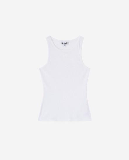 蝴蝶徽標素面背心/白色