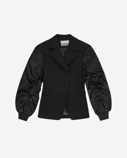 雙袖拼接西裝外套