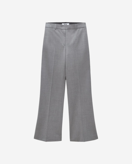 隱藏釦西裝長褲/灰色