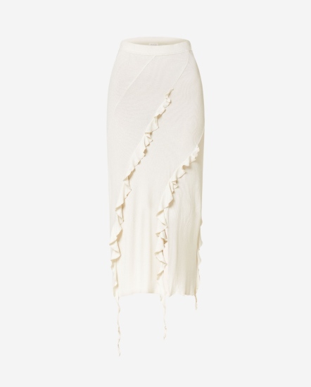 鬚鬚皺褶開岔長裙