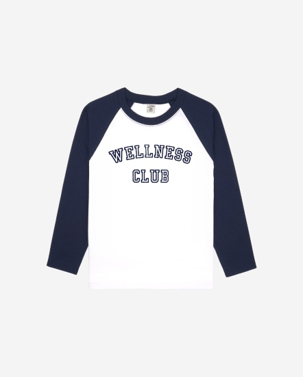 Wellness Club-肩袖雙配色長袖T