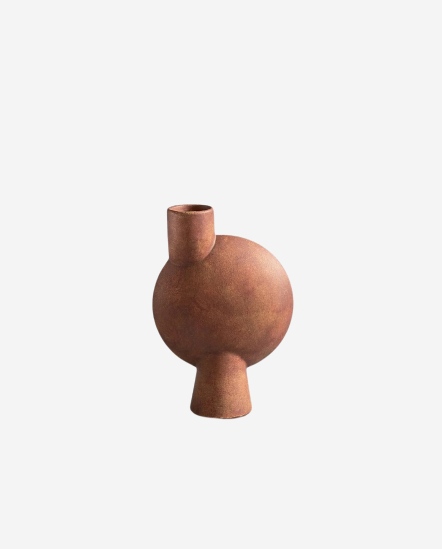 Sphere Vase Bubl Medio-球型花瓶18*8*26/土紅色