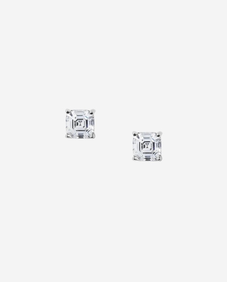 Asscher Cut Square Stud-方形切割貼耳耳環