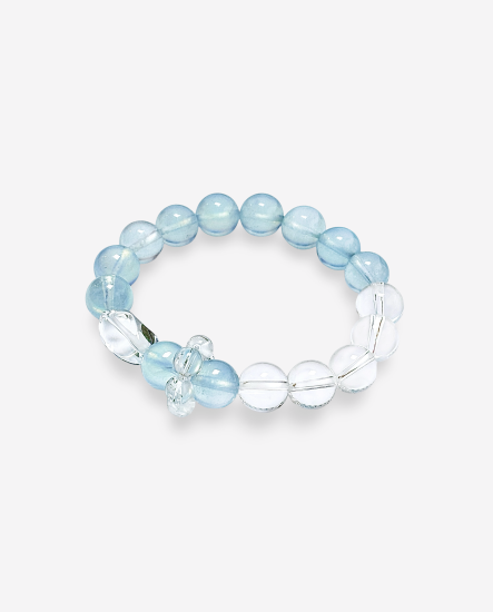 無畏之藍 海藍寶x白水晶 水晶手串