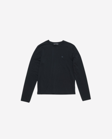 小方塊臉長袖T/黑色