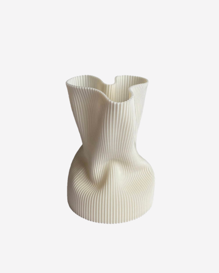 Folding Vase-3D曲線花瓶M/21*15/白色