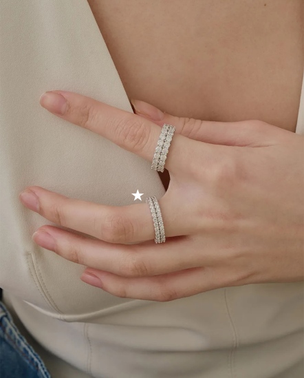 Double Tennis Moissanite S-雙圈莫桑石6分戒指