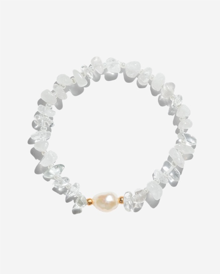 Clear Quartz & Pearl 白水晶+珍珠手鍊