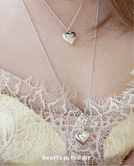 Hearts in the Air-澎澎心漂浮雙心珍珠鍊