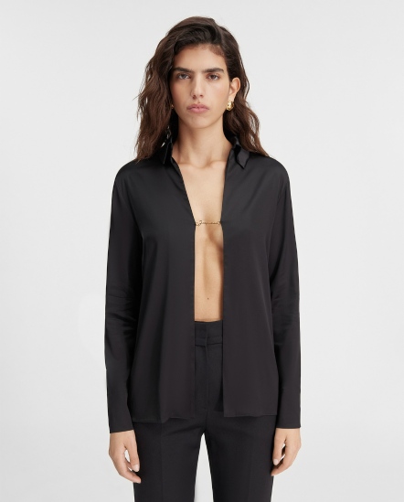 [Y's-Black Name]KHADI SIDE VENT WORK SHIRT COAT