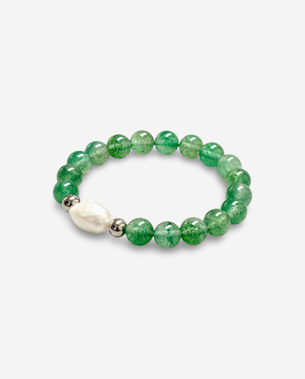 翠心如光 綠草莓晶 水晶手串 8mm