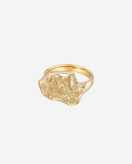 Golden Stone-礦石平輪廓曲線戒18k/K金