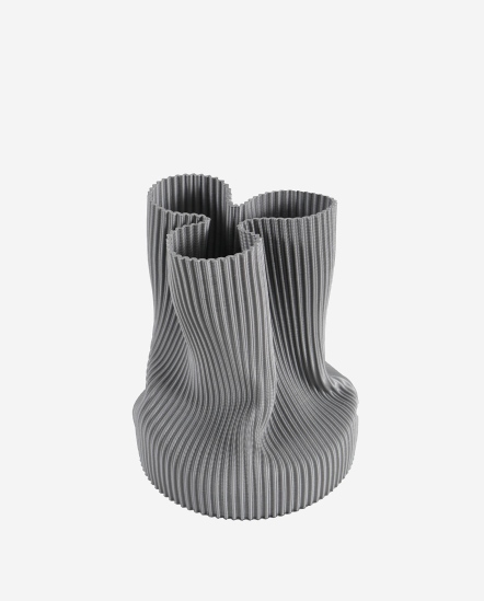 Folding Vase-3D曲線花瓶S/15*12.5/灰色