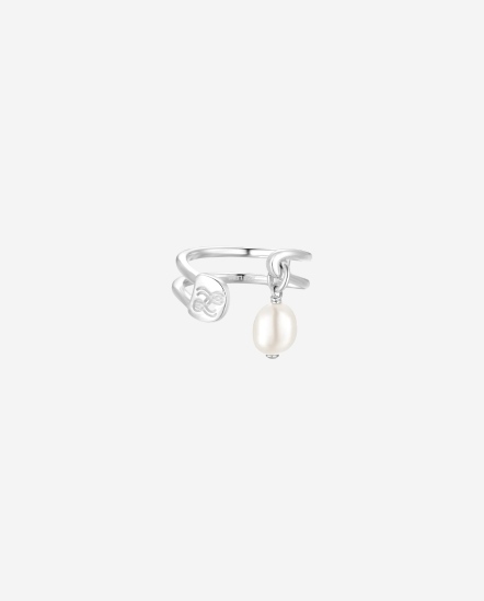 Pin Ring with P-垂吊珍珠別針戒指