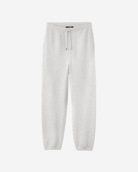 縮口休閒棉褲/淺灰