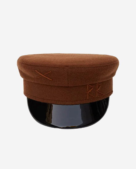 品牌RB字黑帽簷[毛料]軍官帽