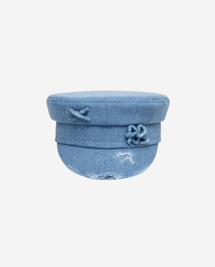 RB粗字破損鬚牛仔軍帽