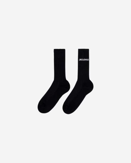 品牌Logo長襪/黑色